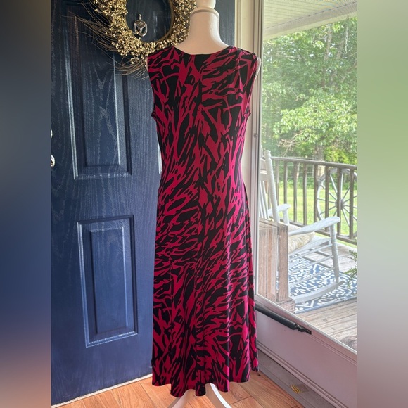 Kasper V-Neck pink and black sleeveless dress size Large - Picture 4 of 10
